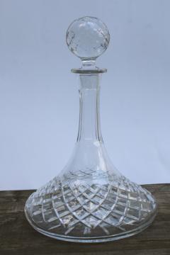 vintage crystal ship's decanter bottle w/ stopper, I think not Waterford crystal! 